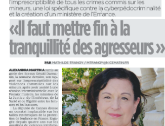 Il faut mettre fin à la tranquillité des agresseurs : mon interview à Nice Matin